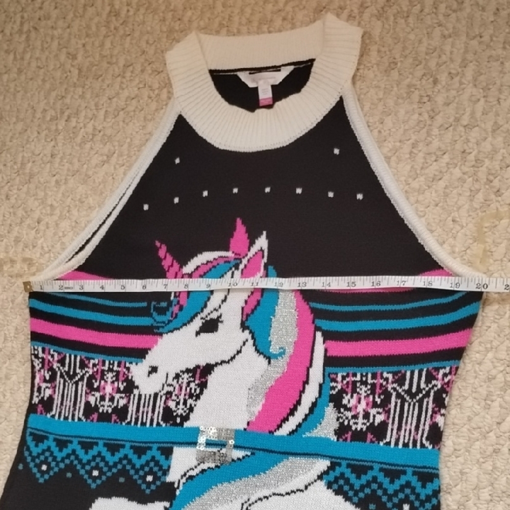 Festive Sweater Ugly Holliday Mini Dress Black Sparkle Sz XXL (19) Soft Stretchy - Picture 8 of 14
